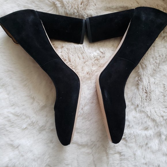 NIB Tory Burch Elizabeth 85mm Round Toe Suede Pump Black Size 5.5M - Picture 4 of 10